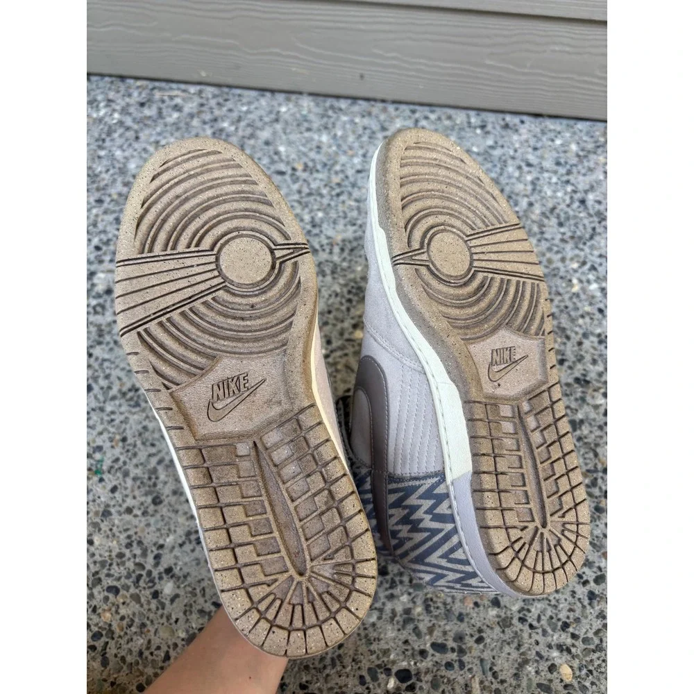Nike Dunk Sky High Wedge Womens Pale Grey Geometric Sneakers 543258-003 Size 10